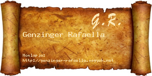 Genzinger Rafaella névjegykártya